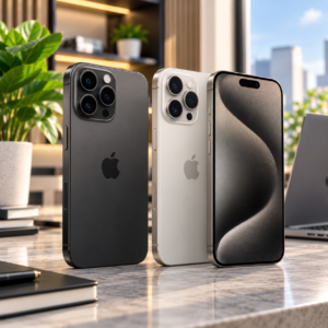 30 iPhone 15 Pro Max 256 GB CPO en White Titanium y Black Titanium