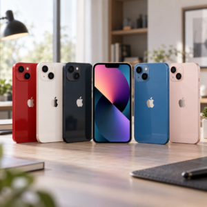 32 iPhone 13 128 GB en varios colores disponibles sobre escritorio moderno